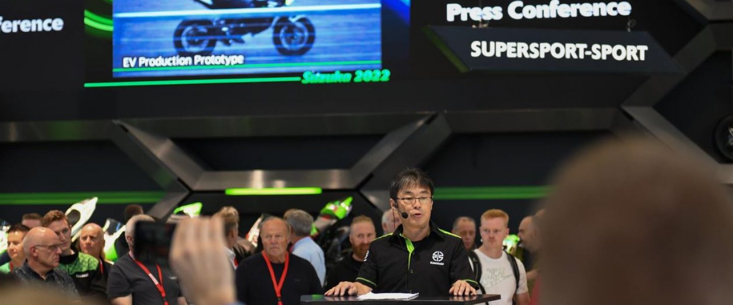 Kawasaki unveils EV production prototype at Intermot