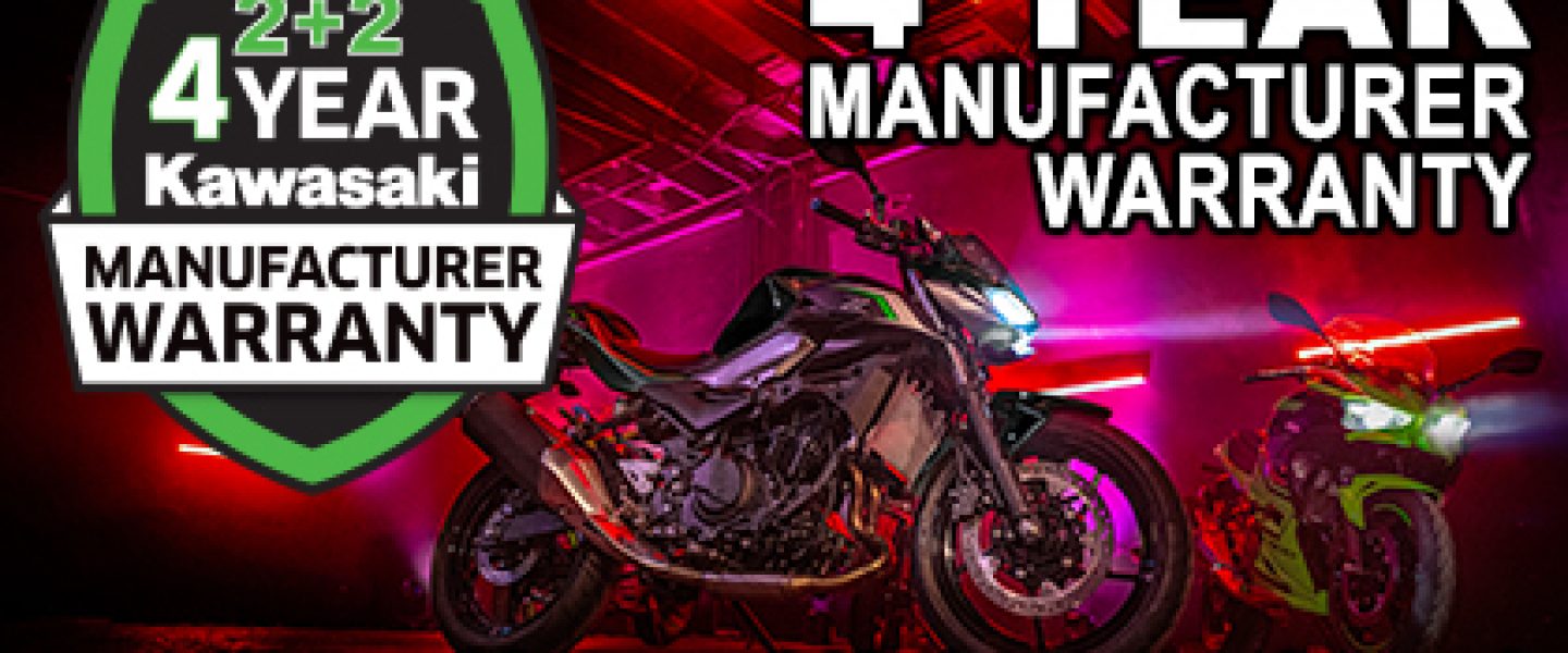 Enjoy four years warranty with all new Kawasaki’s!