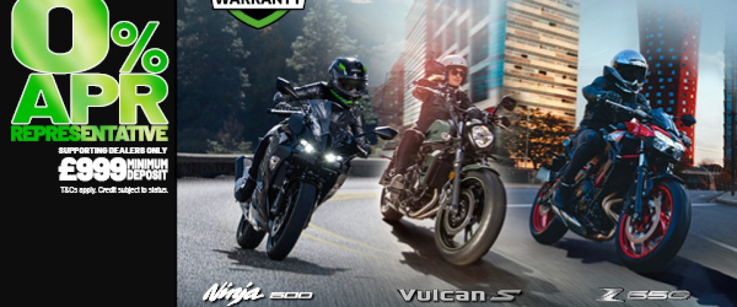 Enjoy 0% HP and 5.9% PCP on a wide range of Kawasaki machines!