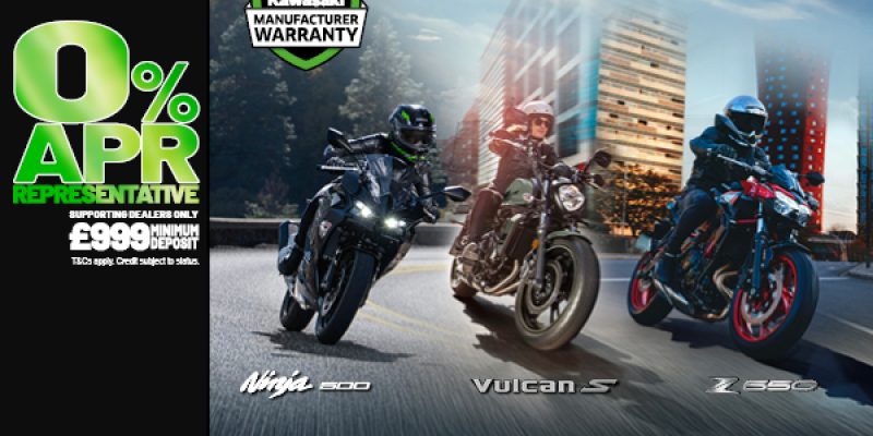 Enjoy 0% HP and 5.9% PCP on a wide range of Kawasaki machines!