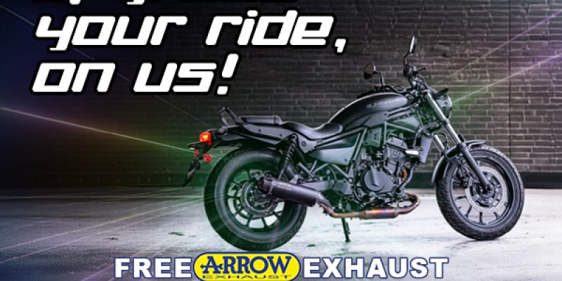 Cruise away with a free Arrow exhaust!