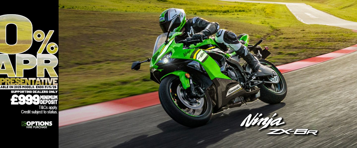 2025MY Ninja ZX-6R now available with 0% APR HP - Drayton Croft