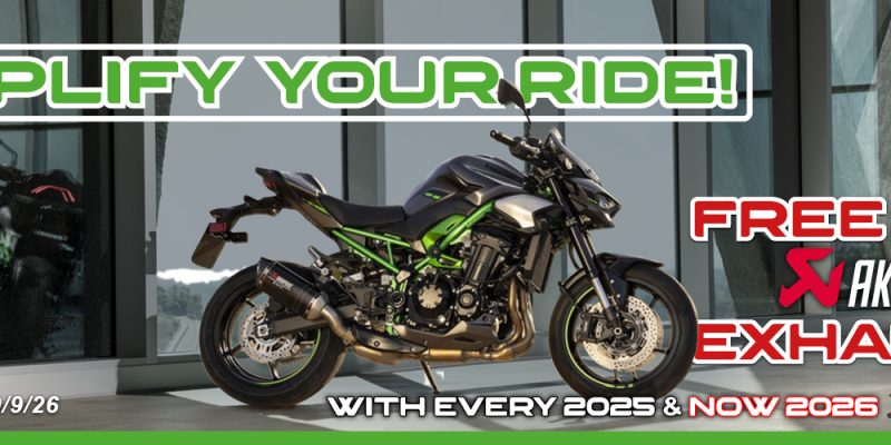 Amplify your 2026 With A Free Z900 Exhaust Upgrade!