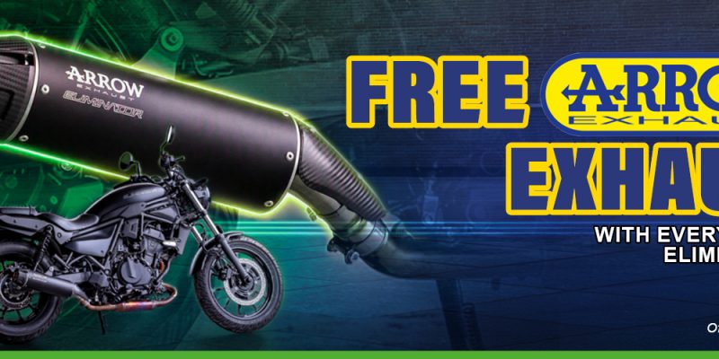 Cruise away with a free Arrow exhaust!